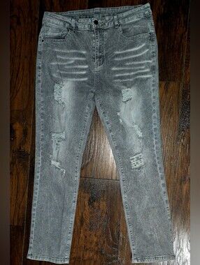 Distressed Grey Men's Jeans
